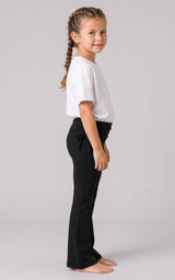 Girls 2 PK Jerseytek Azurae Ruched Waist Flare Pants - Black/Black - 3