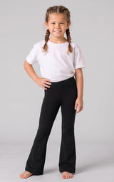 Girls 2 PK Jerseytek Azurae Ruched Waist Flare Pants - Shopping Bag/Black - 4