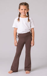 Girls 2 PK Jerseytek Azurae Ruched Waist Flare Pants - Shopping Bag/Black - 1