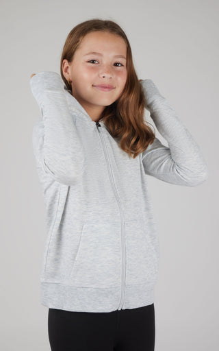 Girls Brushed Full Zip Hooded Jacket - 90 Degree by Reflex