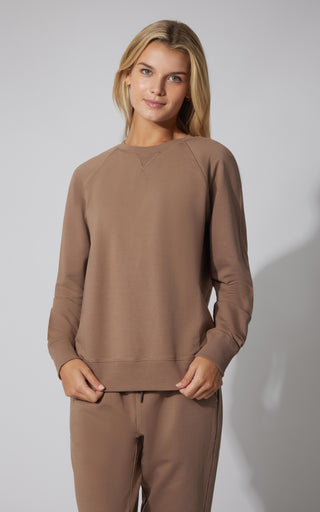 Terry Everyday Raglan Pullover Sweatshirt - 90 Degree by Reflex