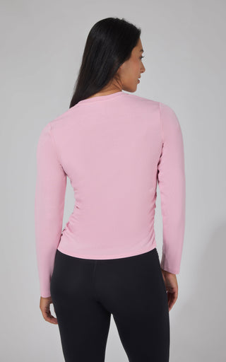2 PK Side Ruched Long Sleeve Top - 90 Degree by Reflex