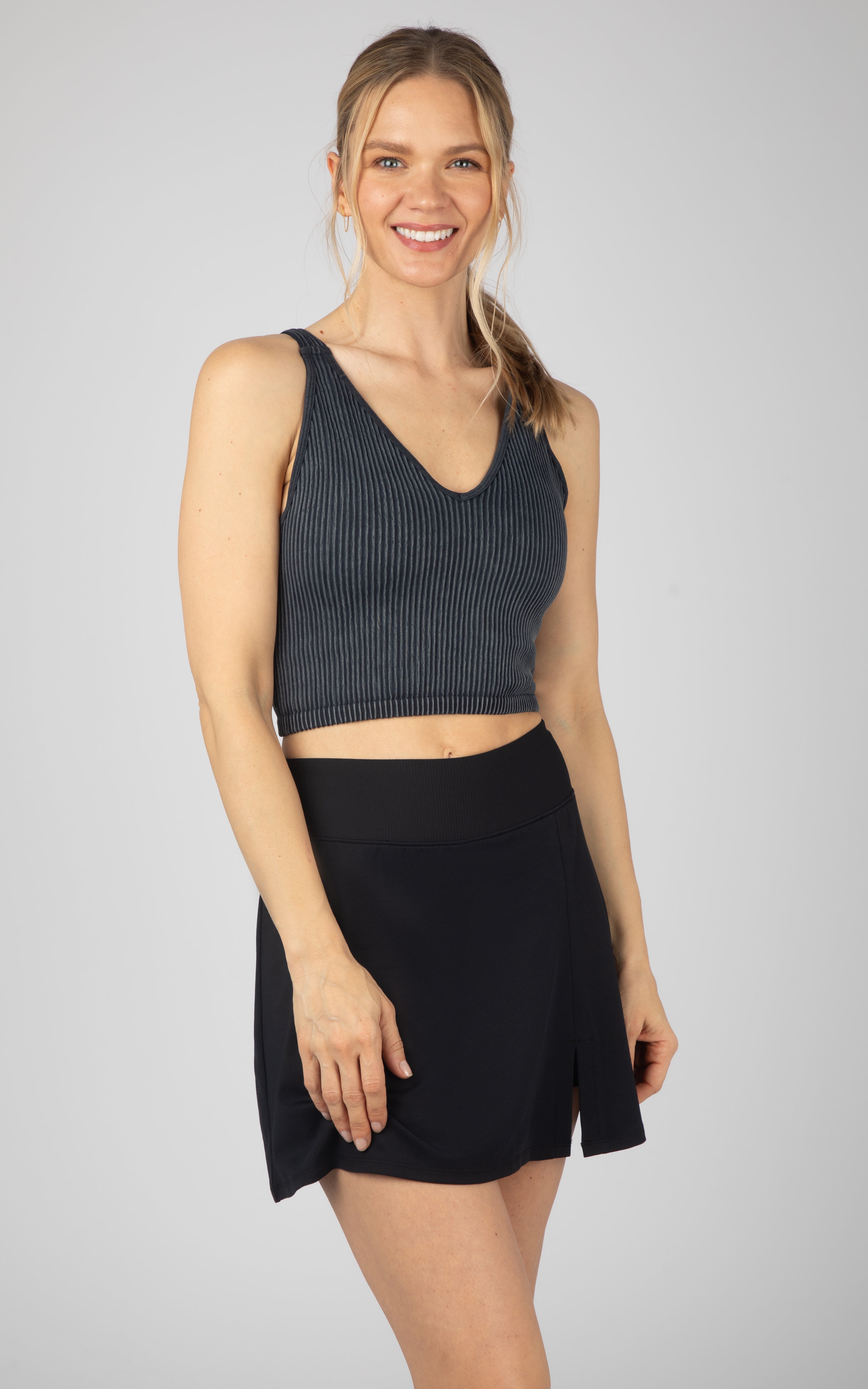 2 PK Stone Wash V-Neck Tank - Our Stone Story - 90 Degree by Reflex