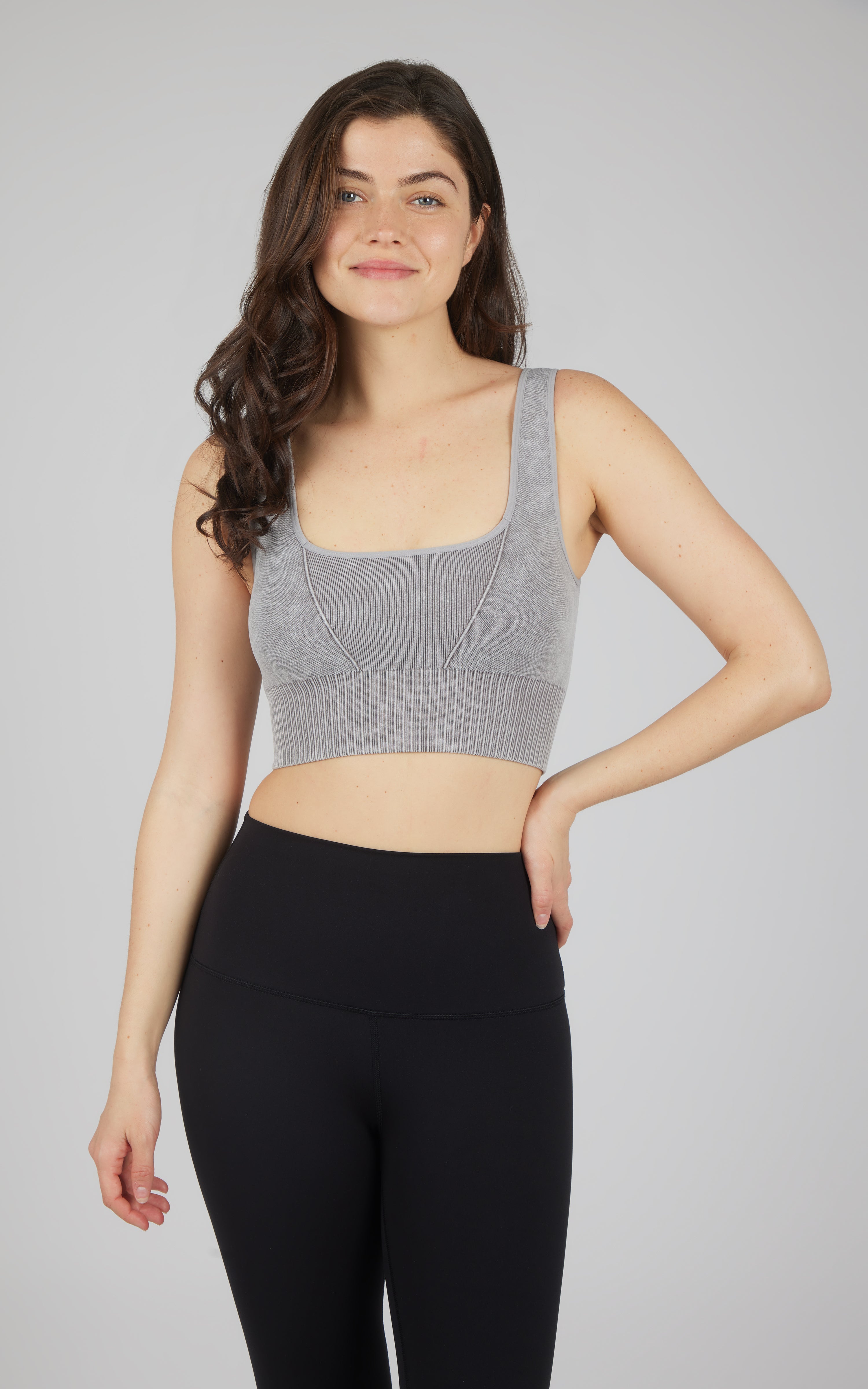 2 PK Stonewash Seamless Bra Tank - 90 Degree by Reflex