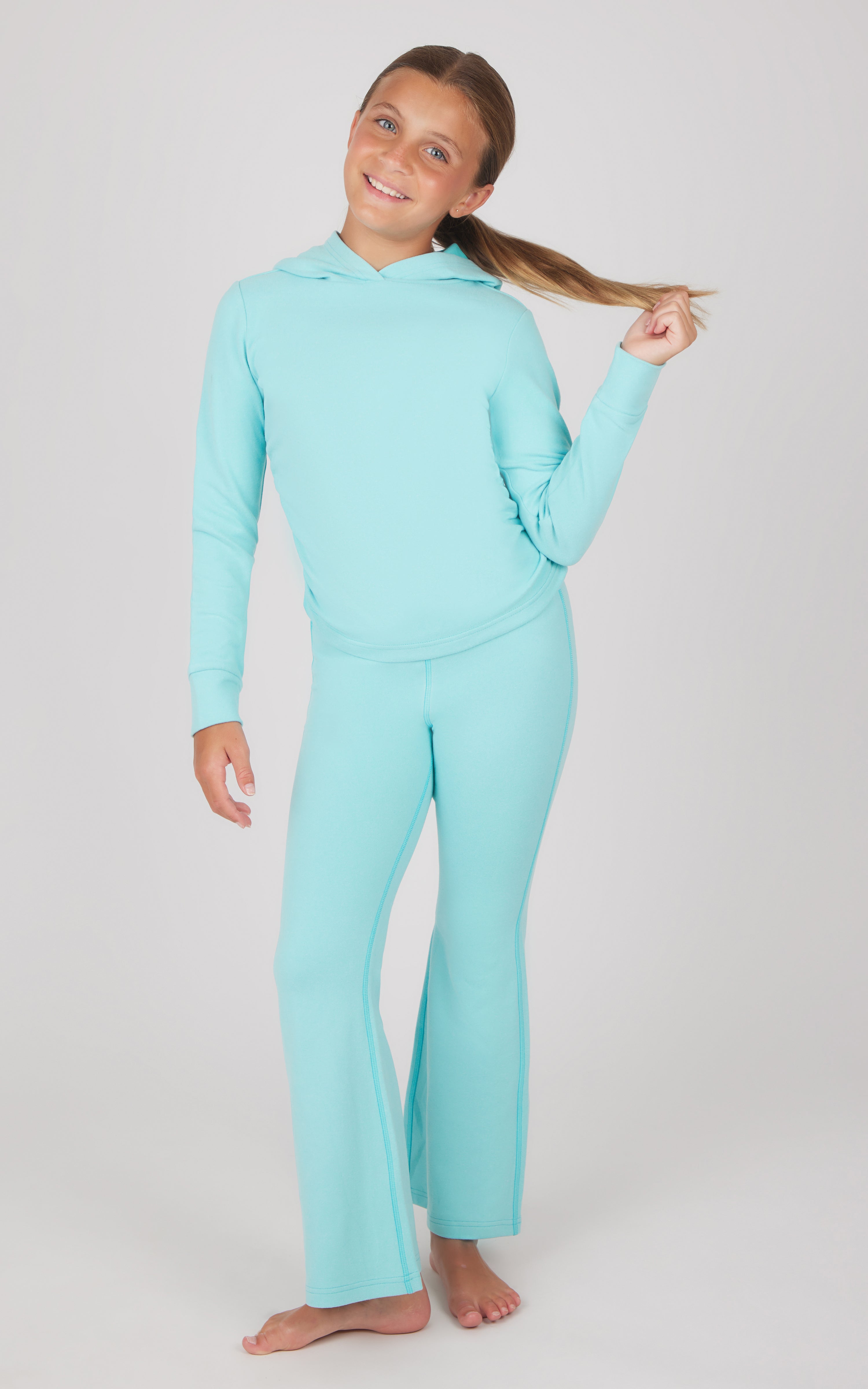 Girls 2 PC Hoodie and Flared Leg Pant - 90 Degree by Reflex