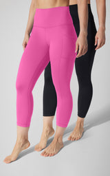 2 PK Interlock Side Pocket and Everyday Capris - 90 Degree by Reflex