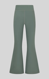 2 PK Girls Ribbed Flare - Agave Green/Black - 2
