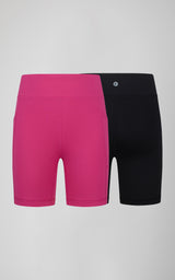Girls 2 PK Interlock Side Pocket + Basic Bike Short - 90 Degree by Reflex