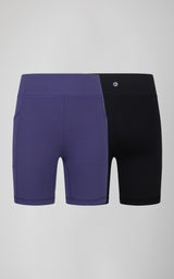 Girls 2 PK Interlock Side Pocket + Basic Bike Short - 90 Degree by Reflex