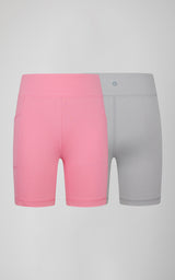 Girls 2 PK Interlock Side Pocket + Basic Bike Short - 90 Degree by Reflex