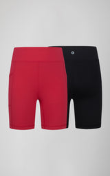 Girls 2 PK Interlock Side Pocket + Basic Bike Short - 90 Degree by Reflex