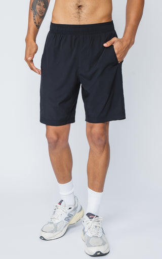 Mens Woven Shorts with Back Zipper Pocket