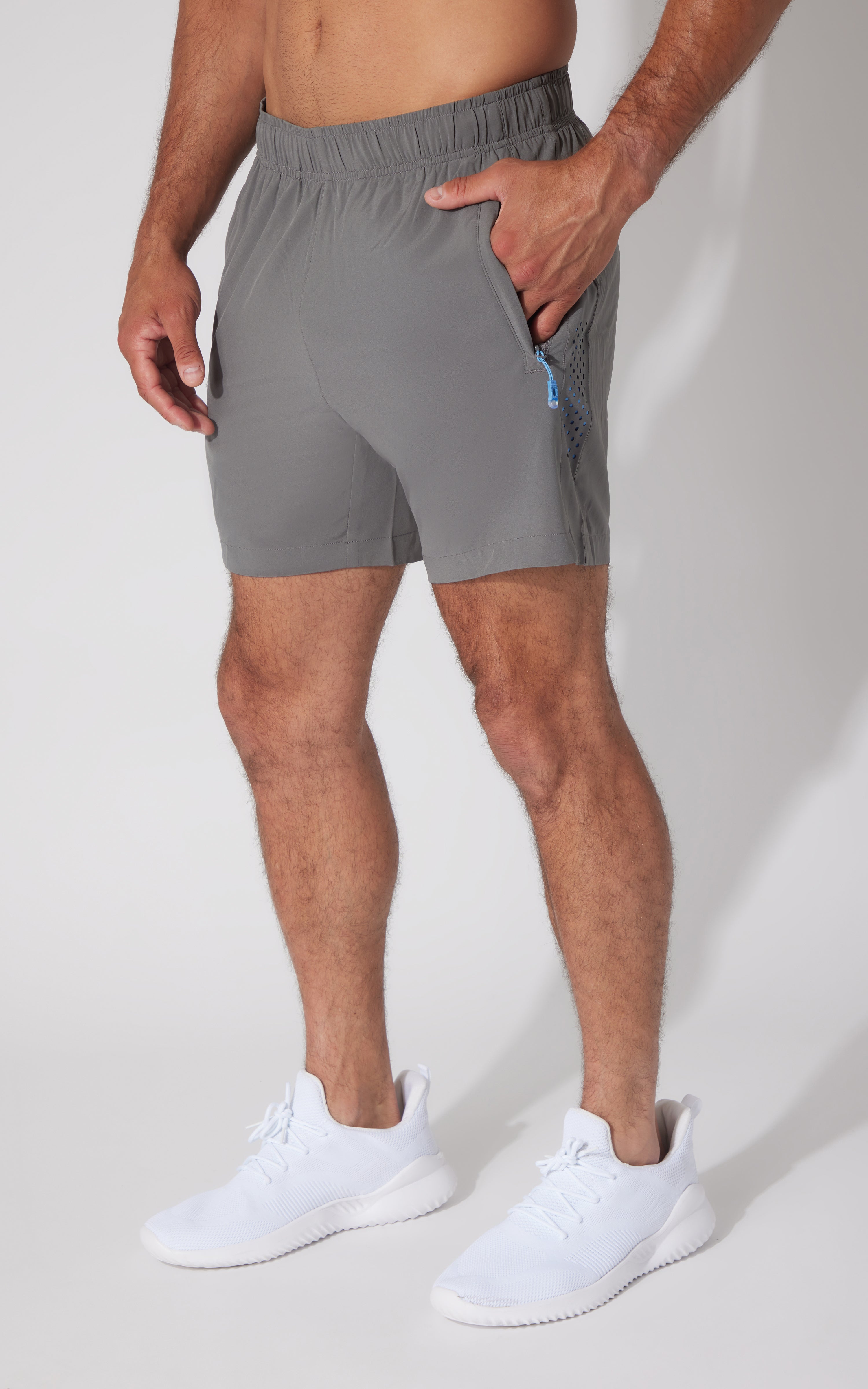 Mens Perforated Detail Woven Traction 7" Short