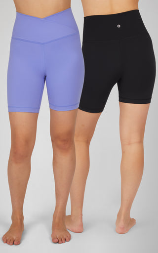 2 Pack Lux Crossover High Waist and Classic Waist 7" Bike Shorts