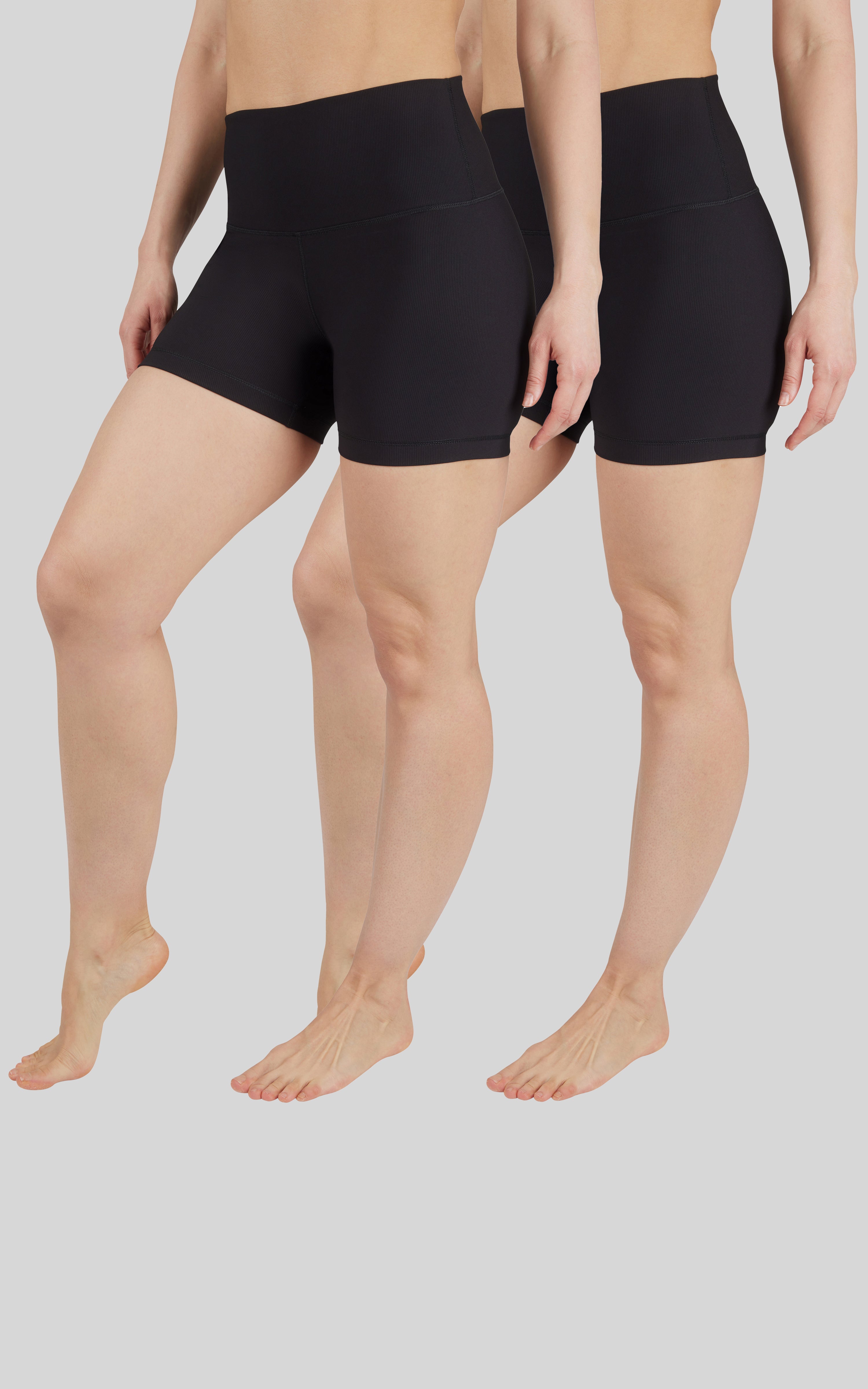 2 PK Ribbed Elastic Free 5" Short