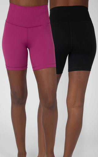 2 Pack Lux Elastic Free High Waist 7" Biker Short