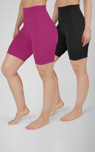 2 PK Lux Super Hi Rise 7" Classic Biker Short - 90 Degree by Reflex