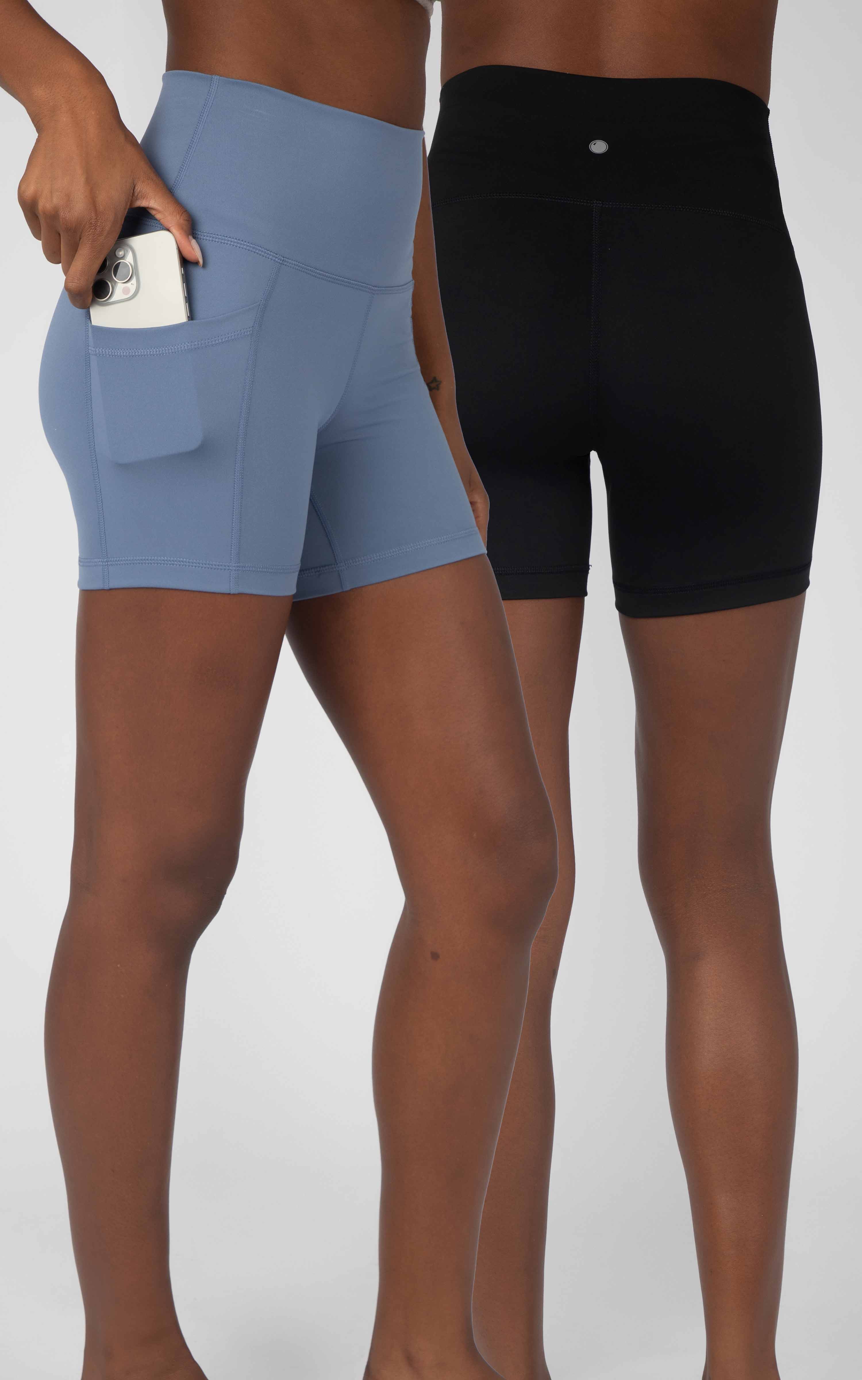 2 Pack Lux Tribeca Elastic Free High Waist 5" Short and Lux Everyday Elastic Free High Waist 5" Short