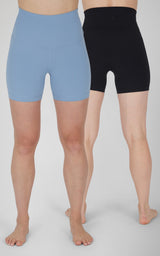 2 PK Lux 5" Super High Waist Bike Shorts - 90 Degree by Reflex