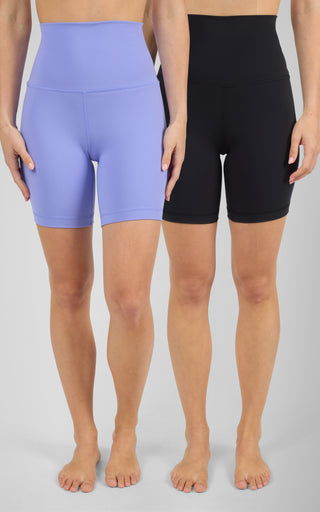 2 PK Lux 7" Super High Waist Bike Short - 90 Degree by Reflex