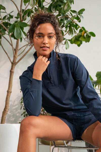 Citylite Hailey Half Zip Cinched Hem Sweatshirt - HZY92688 – 90