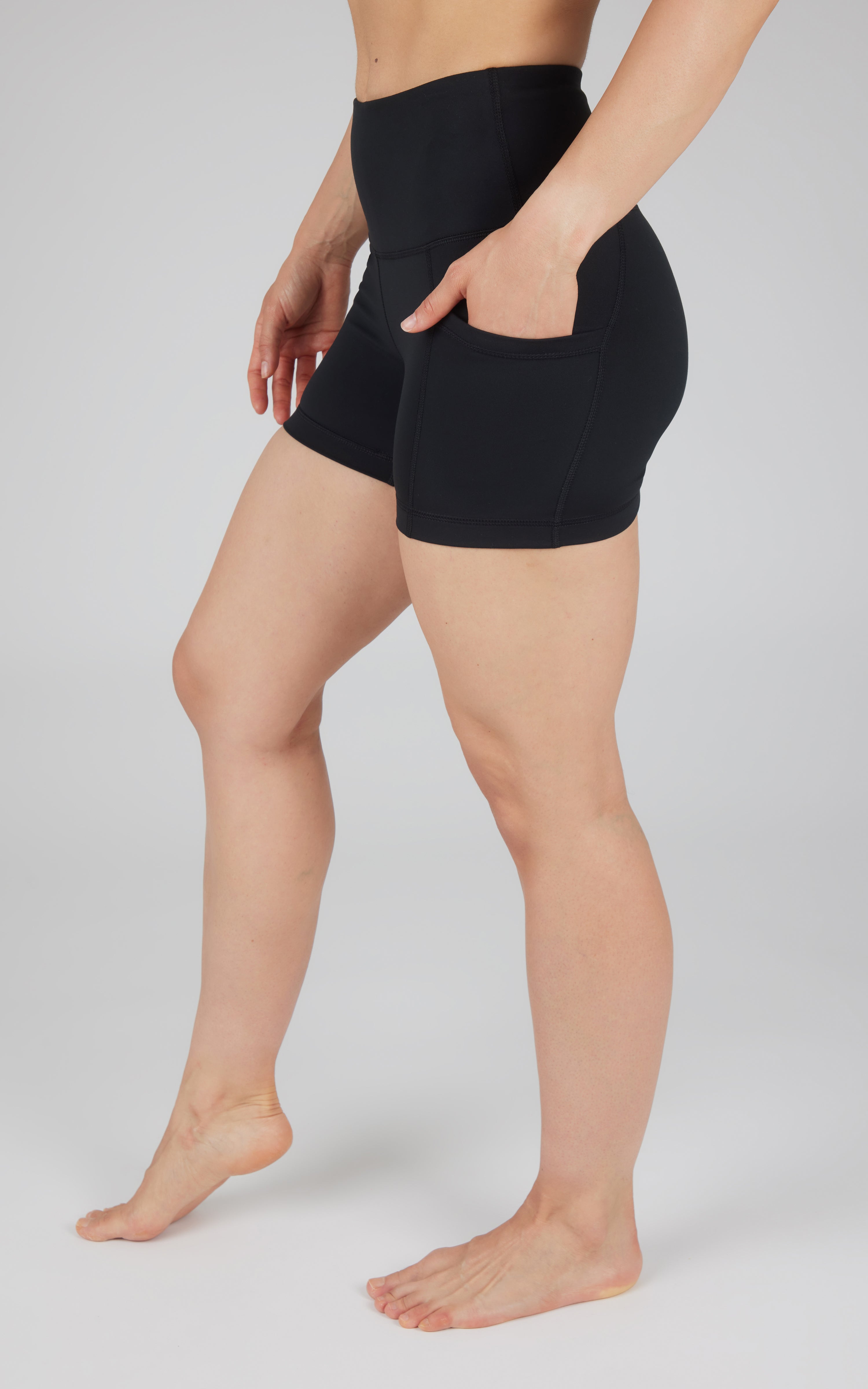 Lux Polygiene Tribeca High Waist 3 1/2" Short with Side Pockets - 90 Degree by Reflex