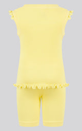 4-6X 3PC Ruffle Tank + Biker Short + Scrunchie Set - 90 Degree by Reflex