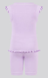 4-6X 3PC Ruffle Tank + Biker Short + Scrunchie Set - 90 Degree by Reflex