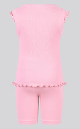 4-6X 3PC Ruffle Tank + Biker Short + Scrunchie Set - 90 Degree by Reflex