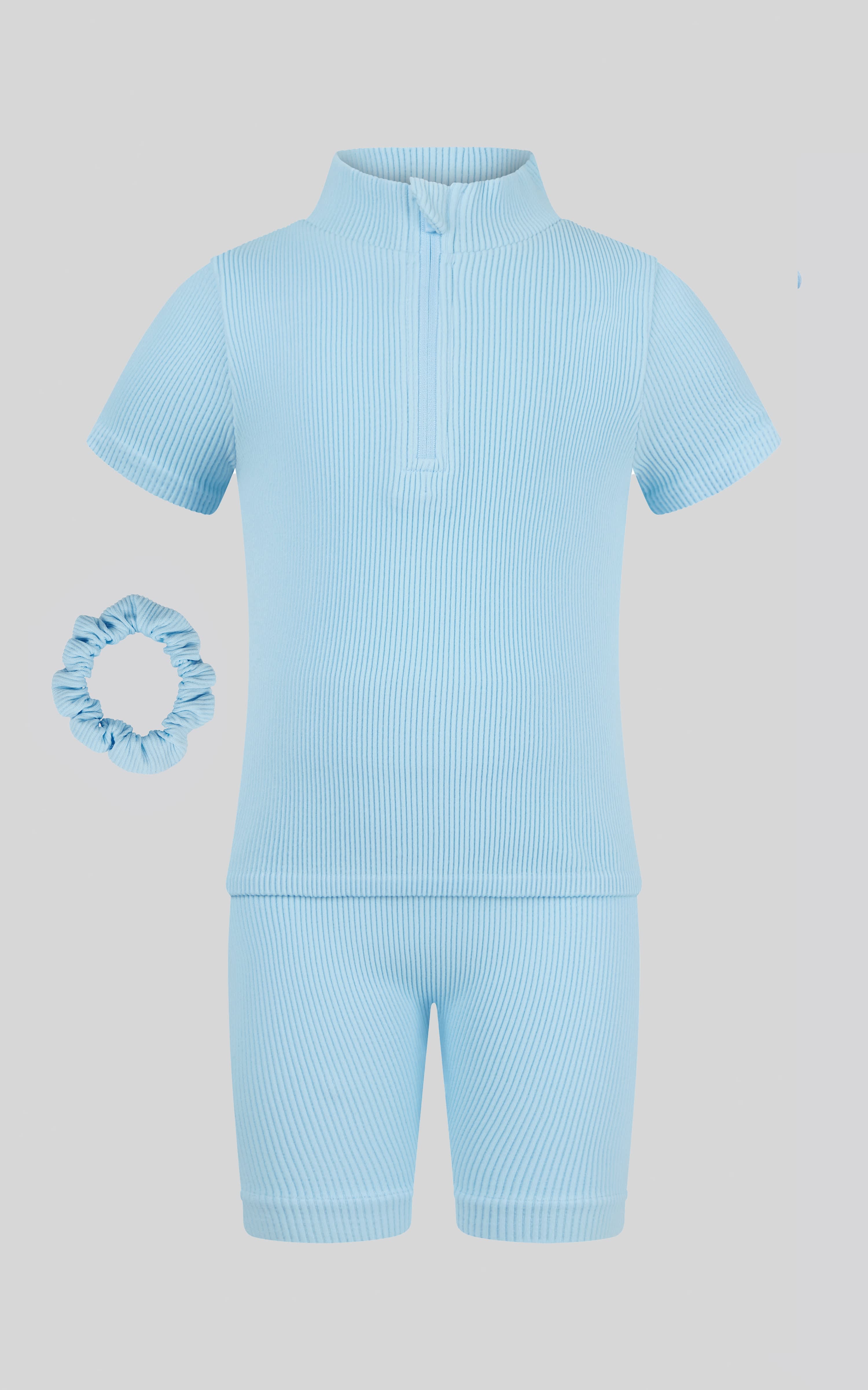 4-6X Rib Seamless Top & Short & Scrunchie Set