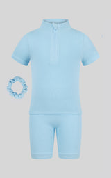 4-6X Rib Seamless Top & Short & Scrunchie Set