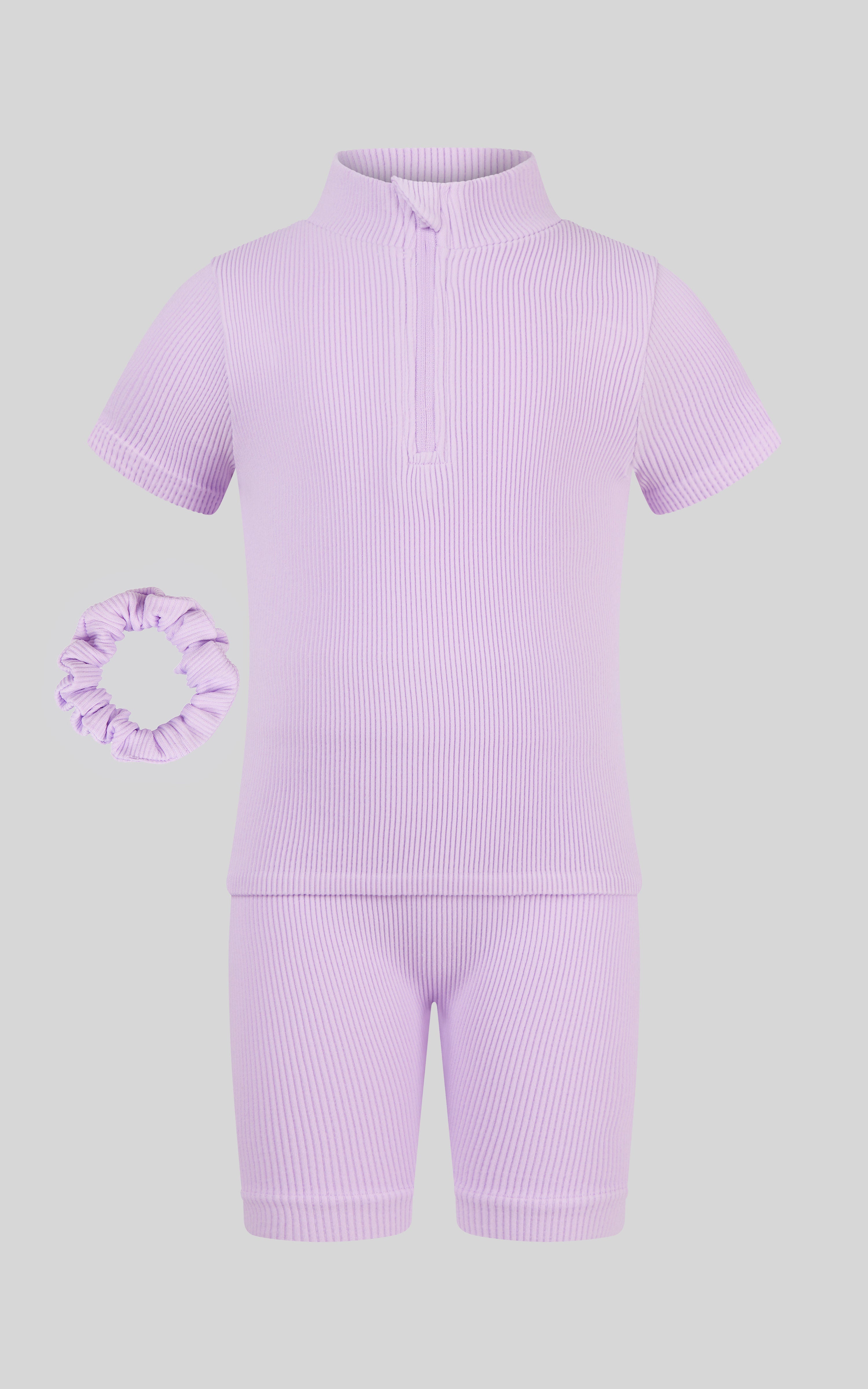 LITTLE GIRLS RIB SEAMLESS NOVA HALF ZIP SHORT SLEEVE + RIB SEAMLES - 90 Degree by Reflex