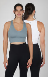 2 PK Ribbed V-Neck Tank Top - 90 Degree by Reflex