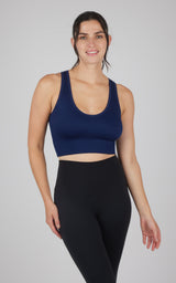 Seamless V-Neck Crop Ribbed Tank Top - 90 Degree by Reflex