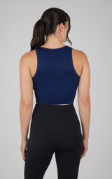 Seamless V-Neck Crop Ribbed Tank Top - 90 Degree by Reflex