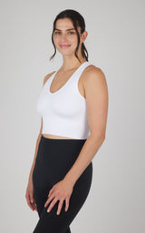 Seamless V-Neck Crop Ribbed Tank Top - 90 Degree by Reflex