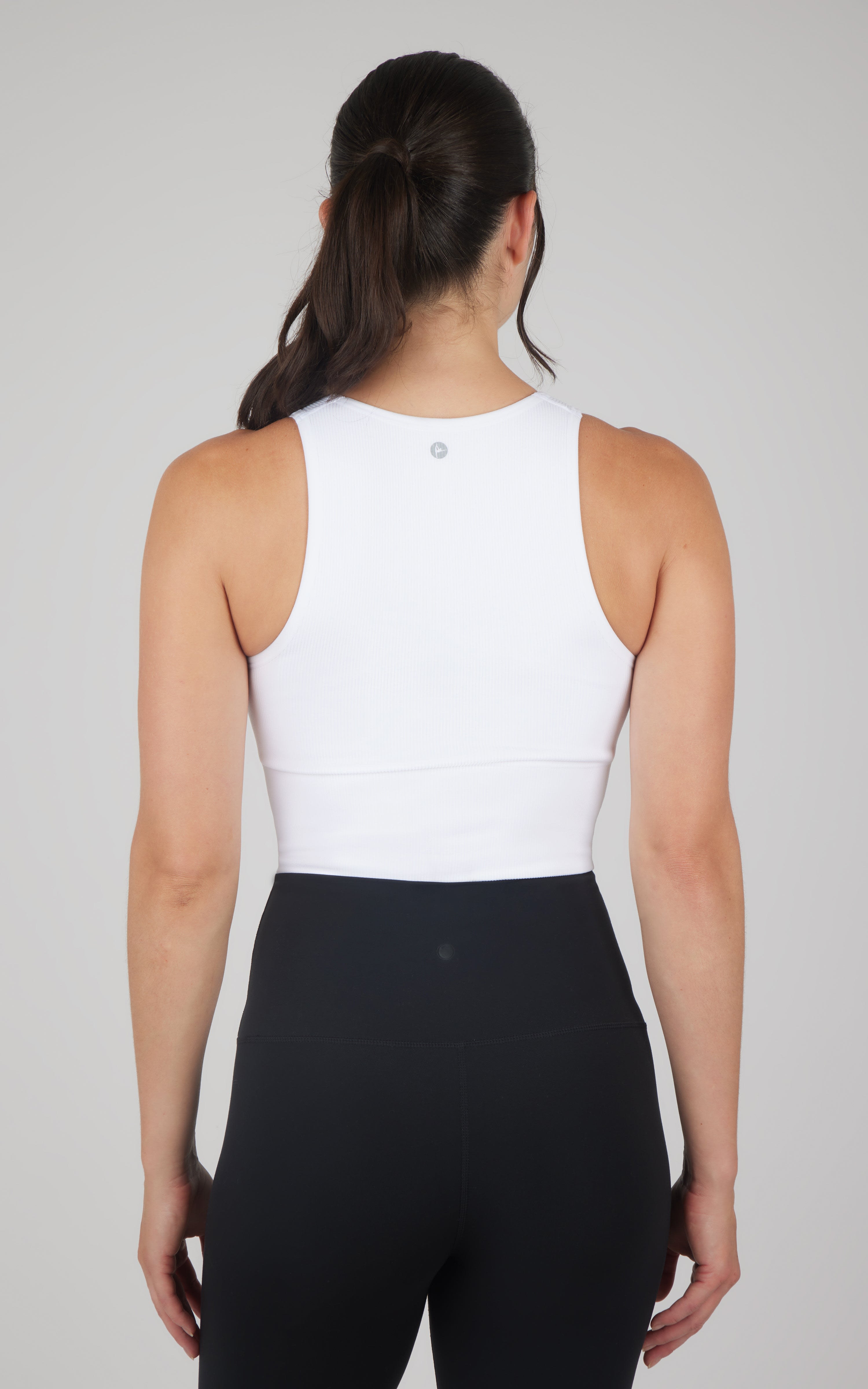 Seamless V-Neck Crop Ribbed Tank Top - 90 Degree by Reflex