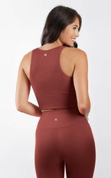 Seamless V-Neck Crop Ribbed Tank Top - 90 Degree by Reflex