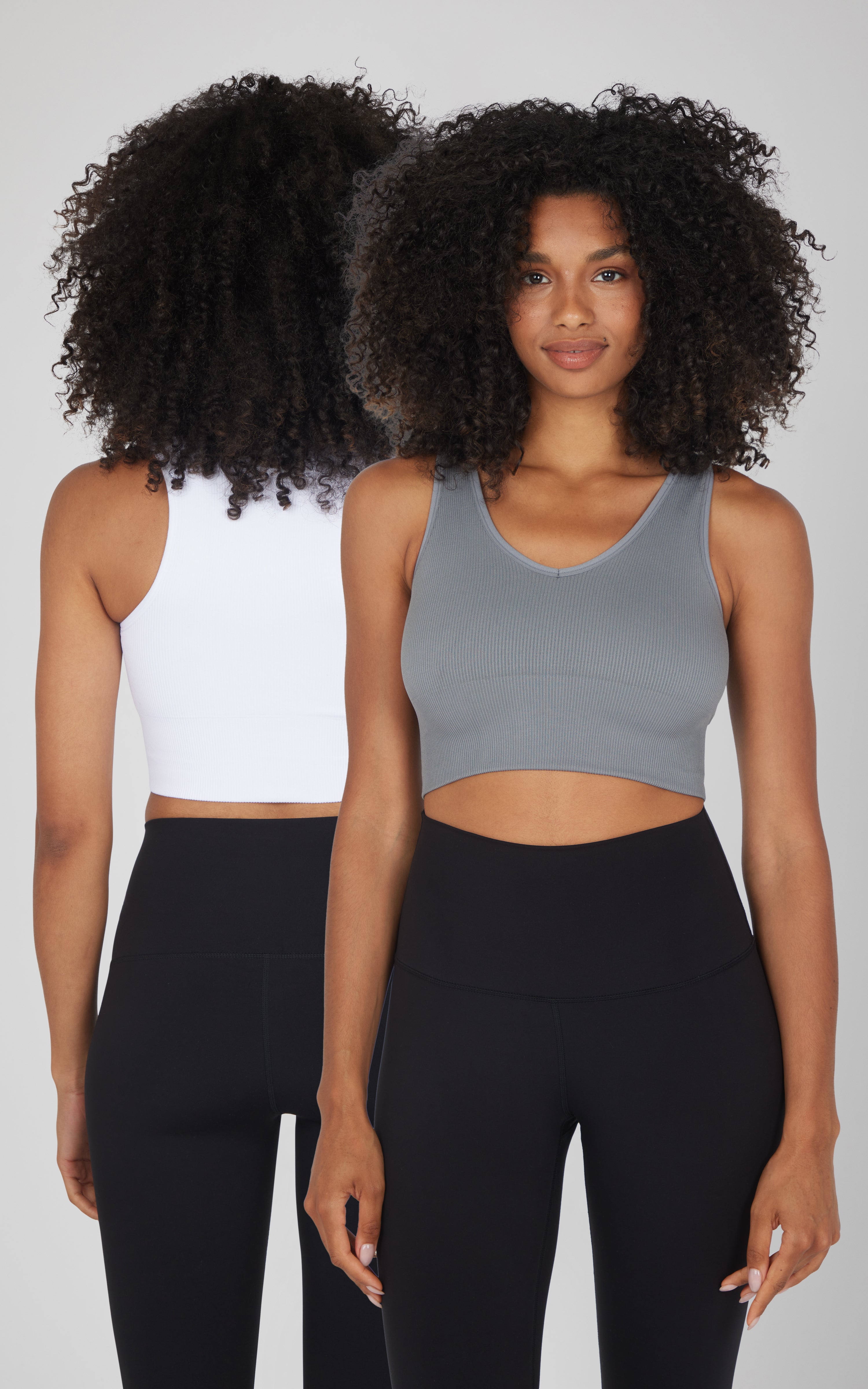 2 PK Ribbed V-Neck Tank Top - 90 Degree by Reflex