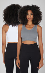 2 PK Ribbed V-Neck Tank Top - 90 Degree by Reflex