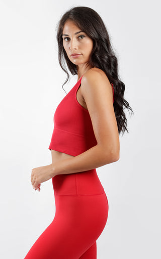 Seamless V-Neck Crop Ribbed Tank Top