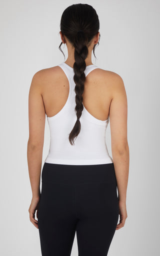 Ribbed Cropped Tank Top with Padded Bra