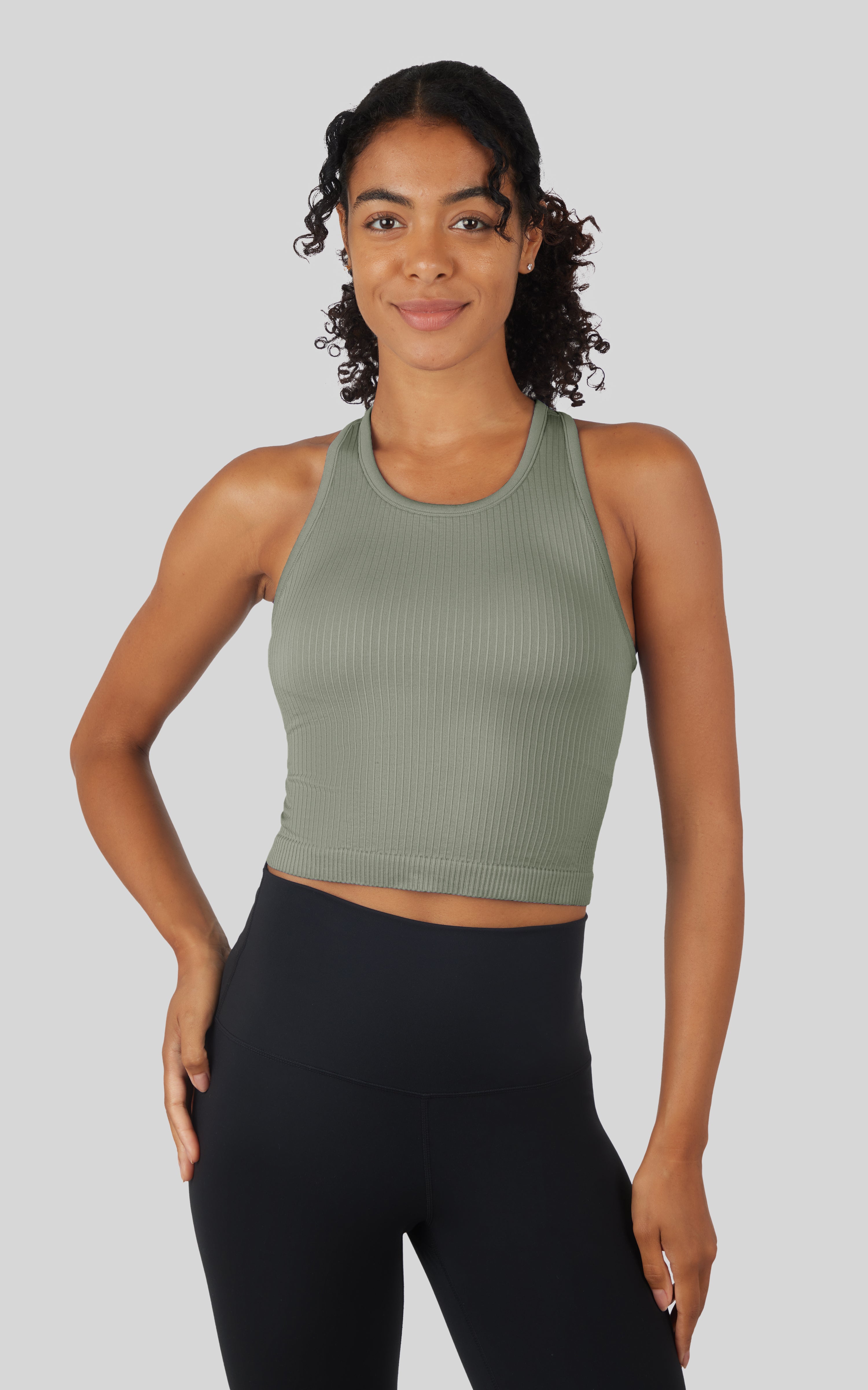 Ribbed Tank  with Padded Bra - 90 Degree by Reflex