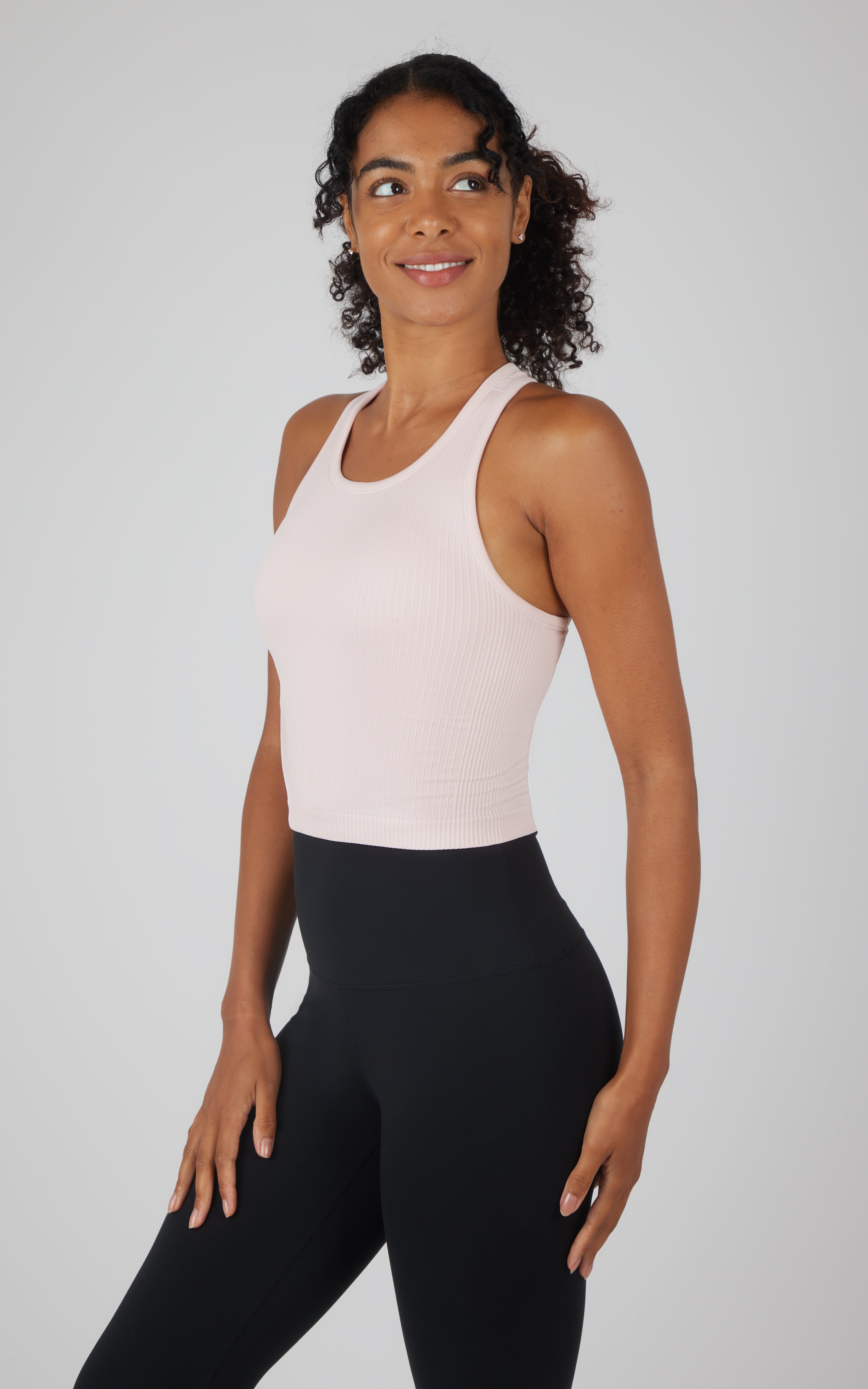 Ribbed Tank  with Padded Bra - 90 Degree by Reflex