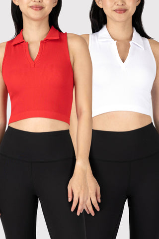 2 Pack Baseline Seamless Polo Cropped Tank