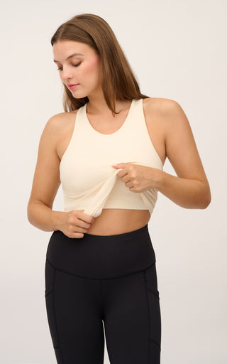 Ribbed Seamless Full Length Tank Top With Built in Bra