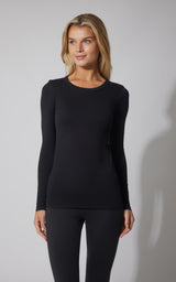3 PK Ribbed Seamless Crew Neck, Scoop Neck and Square Neck Long Sleeve Top - Our Earthy Story - 90 Degree by Reflex