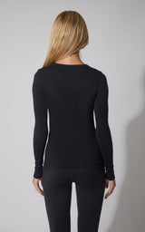 3 PK Ribbed Seamless Crew Neck, Scoop Neck and Square Neck Long Sleeve Top - Our Earthy Story - 90 Degree by Reflex