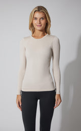 3 PK Ribbed Seamless Crew Neck, Scoop Neck and Square Neck Long Sleeve Top - Our Earthy Story - 90 Degree by Reflex