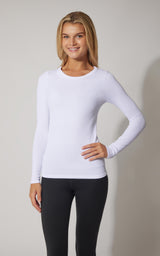3 PK Ribbed Seamless Crew Neck, Scoop Neck and Square Neck Long Sleeve Top - Our Earthy Story - 90 Degree by Reflex